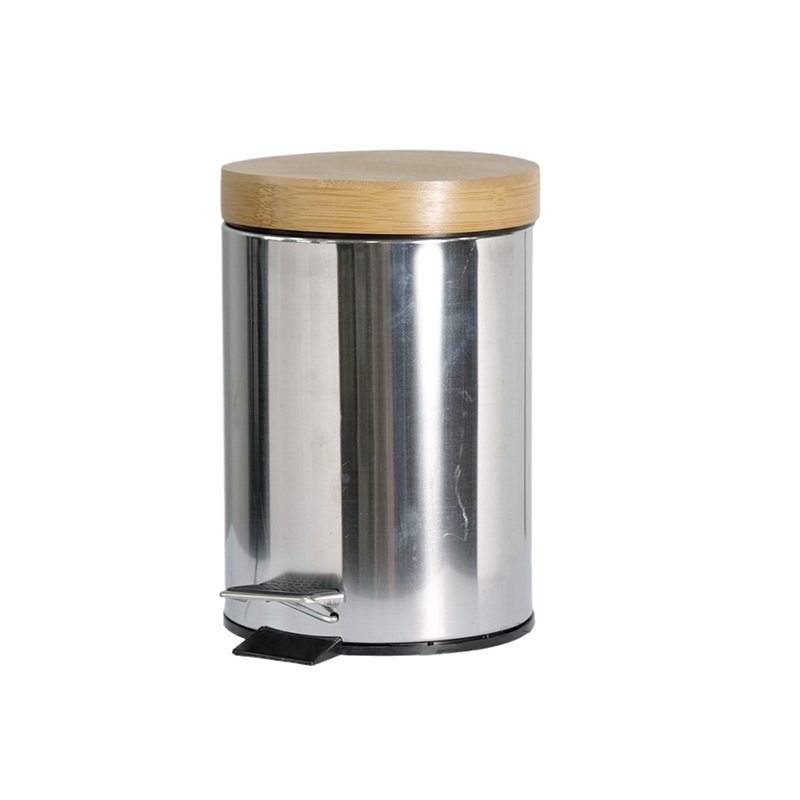 竹蓋不銹鋼垃圾桶
